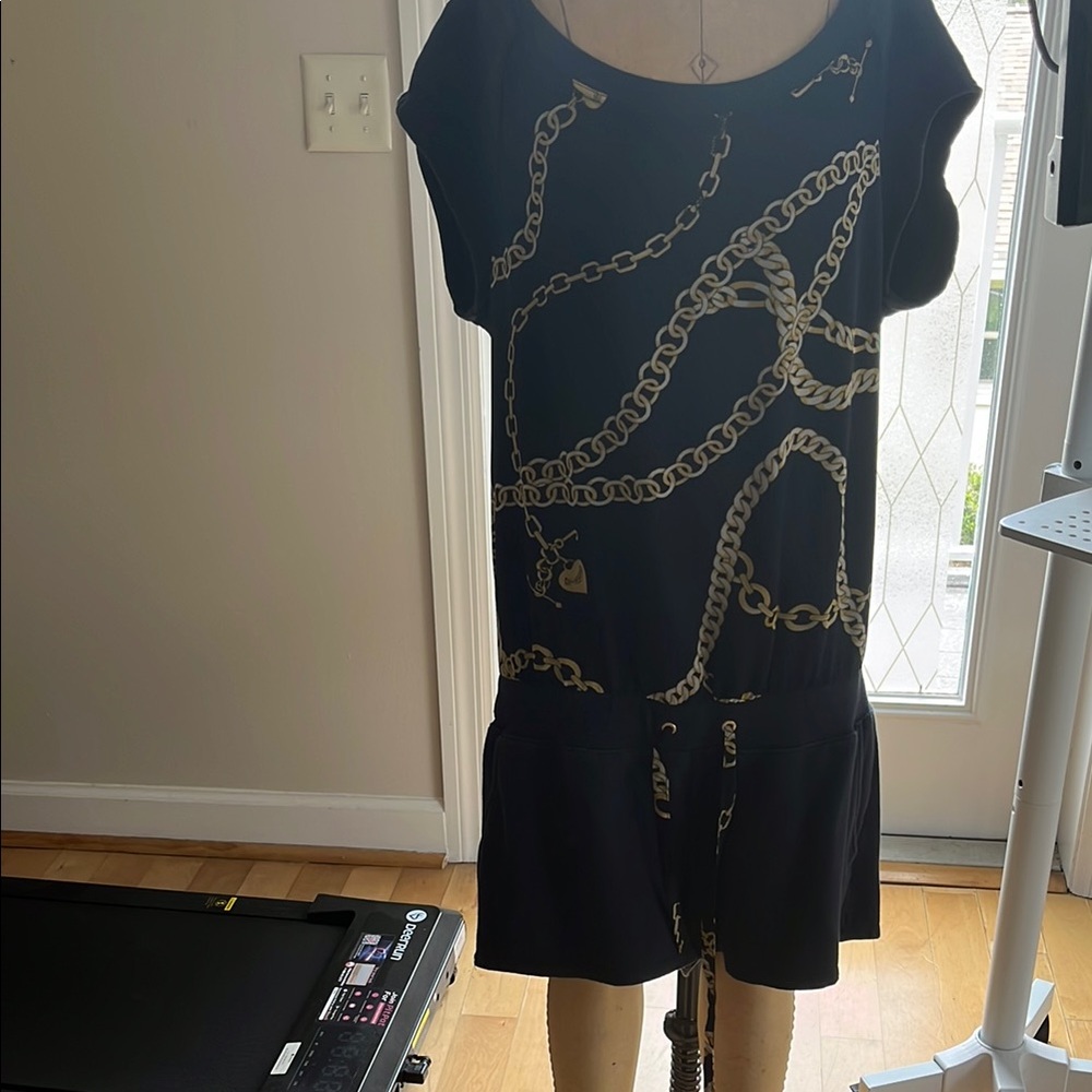 Juicy Couture Blue Embellished Ruched Mini Shorts romper